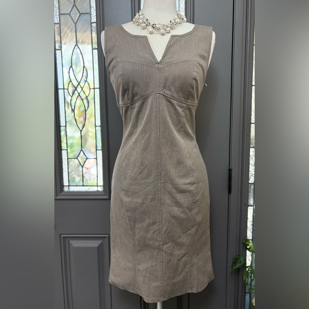 Arden B Taupe Sleeveless Sheath Dress